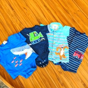 Bundle of 4 6-9 Months short onesies